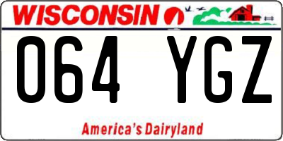 WI license plate 064YGZ