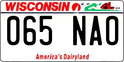 WI license plate 065NAO