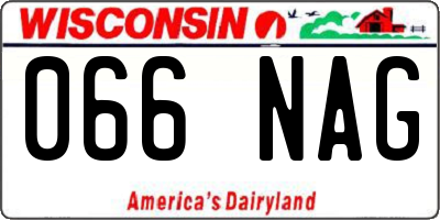 WI license plate 066NAG
