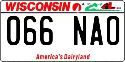 WI license plate 066NAO