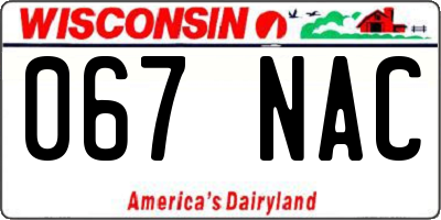 WI license plate 067NAC