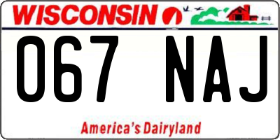 WI license plate 067NAJ