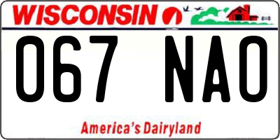 WI license plate 067NAO