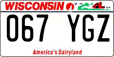 WI license plate 067YGZ