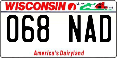 WI license plate 068NAD