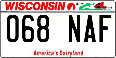 WI license plate 068NAF