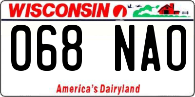 WI license plate 068NAO