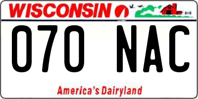WI license plate 070NAC