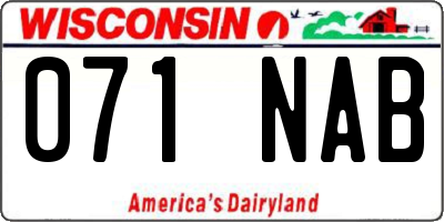 WI license plate 071NAB