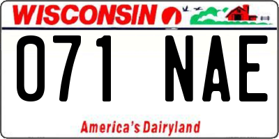 WI license plate 071NAE