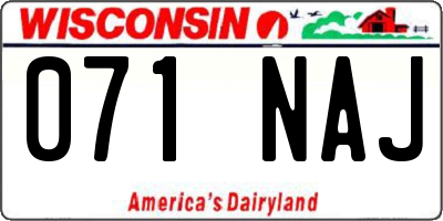 WI license plate 071NAJ