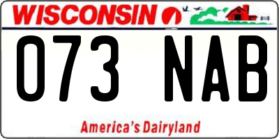 WI license plate 073NAB