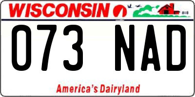 WI license plate 073NAD