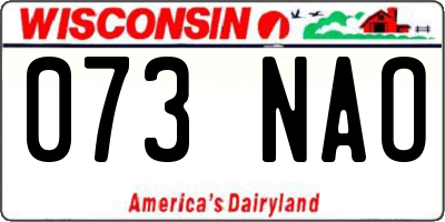 WI license plate 073NAO
