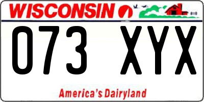 WI license plate 073XYX