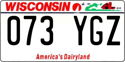 WI license plate 073YGZ