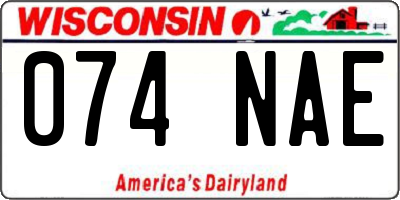 WI license plate 074NAE