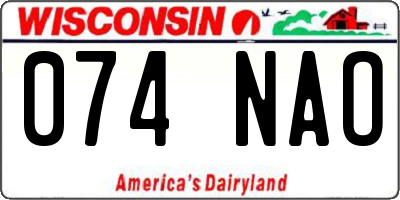 WI license plate 074NAO