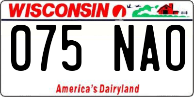 WI license plate 075NAO
