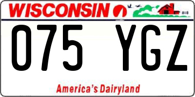 WI license plate 075YGZ