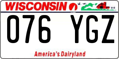 WI license plate 076YGZ