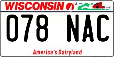 WI license plate 078NAC