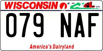 WI license plate 079NAF