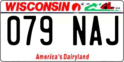 WI license plate 079NAJ