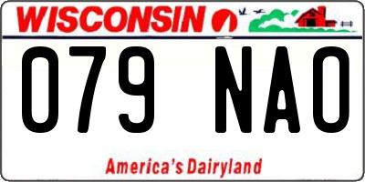 WI license plate 079NAO