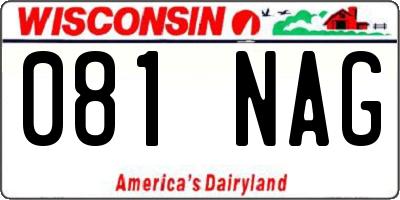 WI license plate 081NAG
