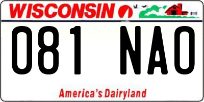WI license plate 081NAO