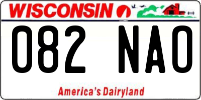 WI license plate 082NAO