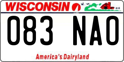 WI license plate 083NAO