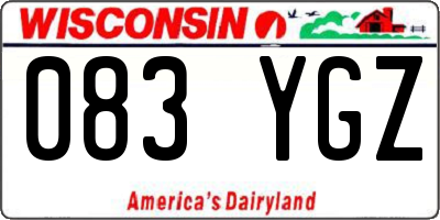 WI license plate 083YGZ