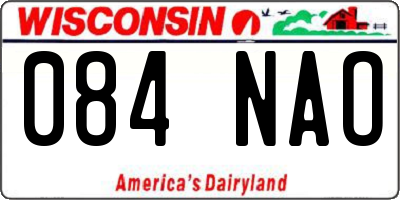 WI license plate 084NAO