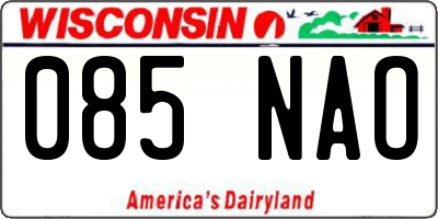 WI license plate 085NAO