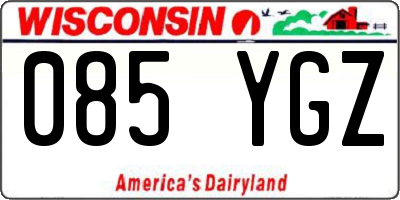 WI license plate 085YGZ
