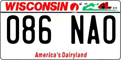 WI license plate 086NAO