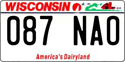 WI license plate 087NAO