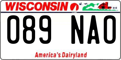 WI license plate 089NAO