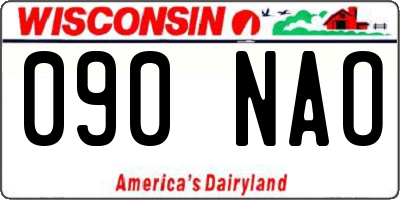 WI license plate 090NAO