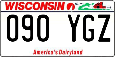 WI license plate 090YGZ