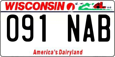 WI license plate 091NAB