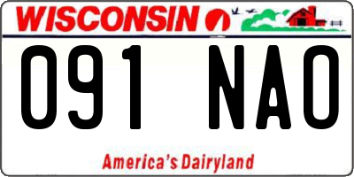WI license plate 091NAO