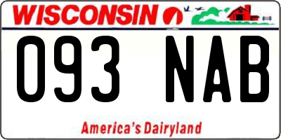 WI license plate 093NAB