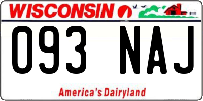 WI license plate 093NAJ
