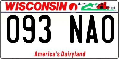 WI license plate 093NAO