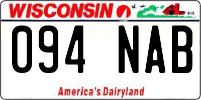 WI license plate 094NAB