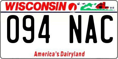 WI license plate 094NAC