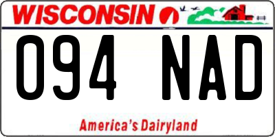 WI license plate 094NAD